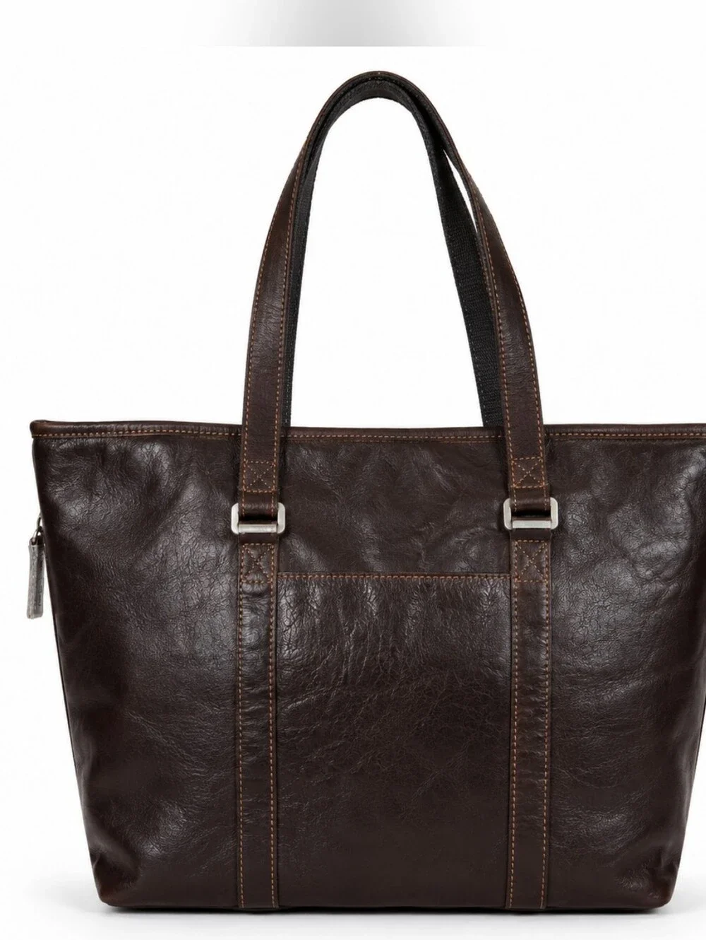 Jack Georges Voyager Brown Buffalo Leather Shopper Tote Bag